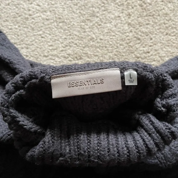 Fear of God Essentials Iron Cable Knit Turtleneck Sweater